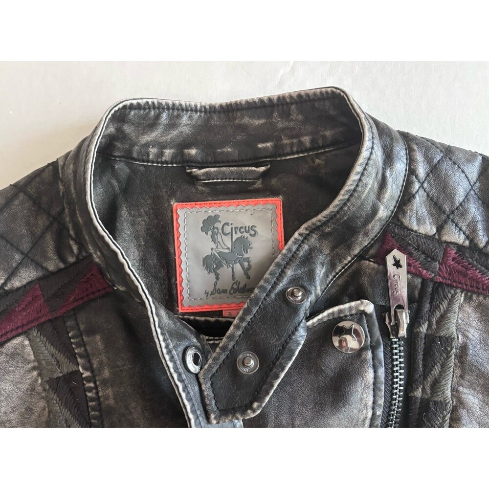 Circus by Sam Edelman Women’s Vegan Leather Moto Biker Jacket Gray Size M - Picture 2 of 16